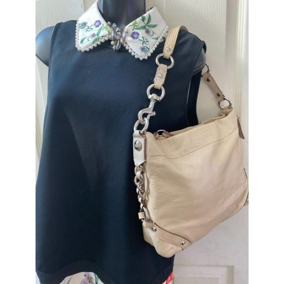 Coach Large Cream Leather Hobo Bag - Picture 5 of 8